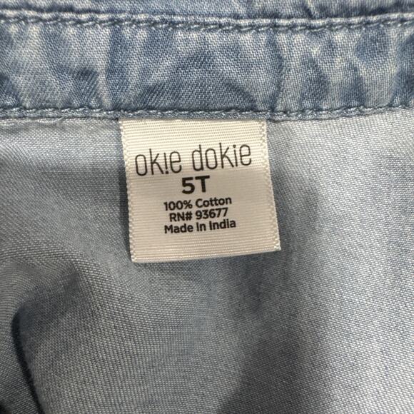 Girls Dresses Okie Dokie Chambray Denim Tiered & Isaac Mizrahi Tutu Heart Size 5 - Picture 3 of 11